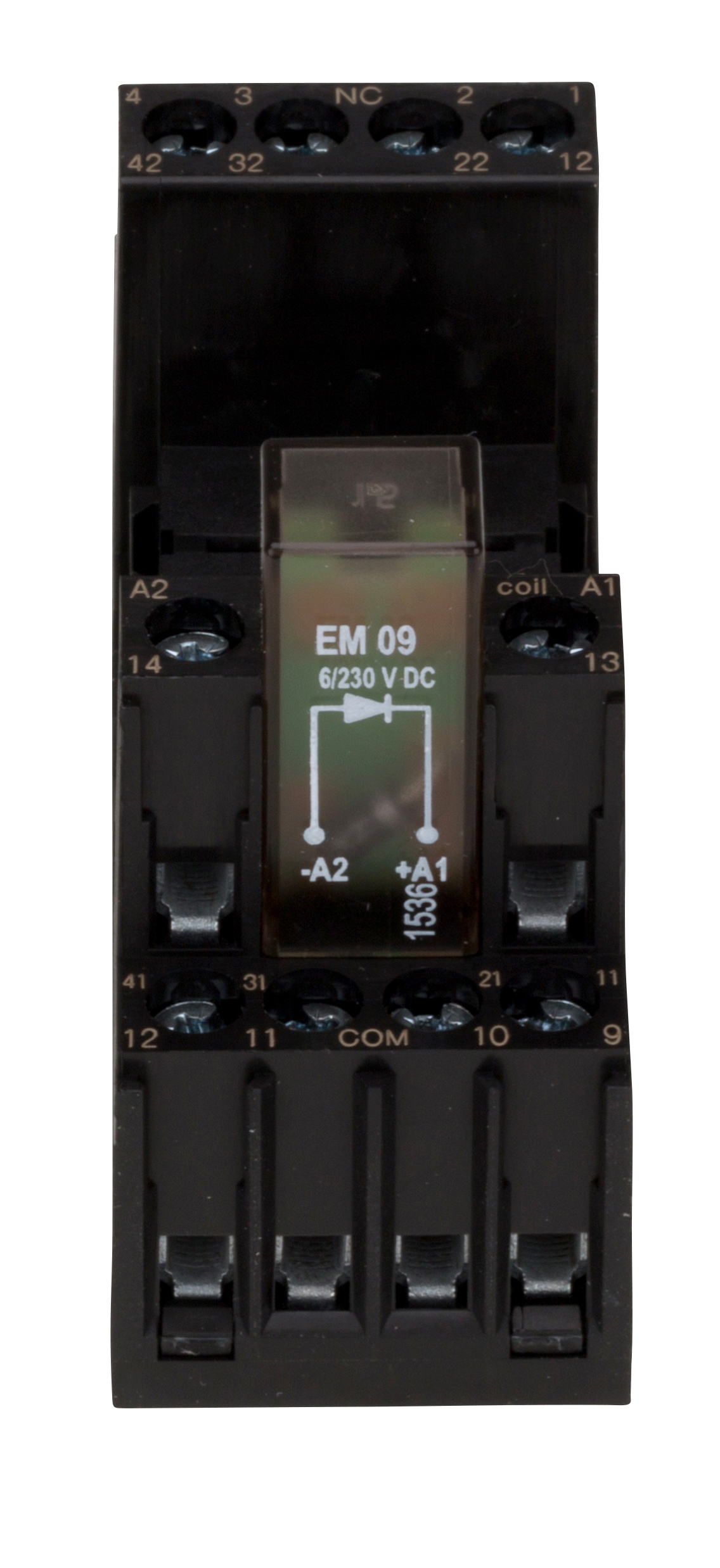 PT5 гнездо с винтовыми зажимами на DIN-рейку, для реле 4 полюса (PT5) с защитным диодом