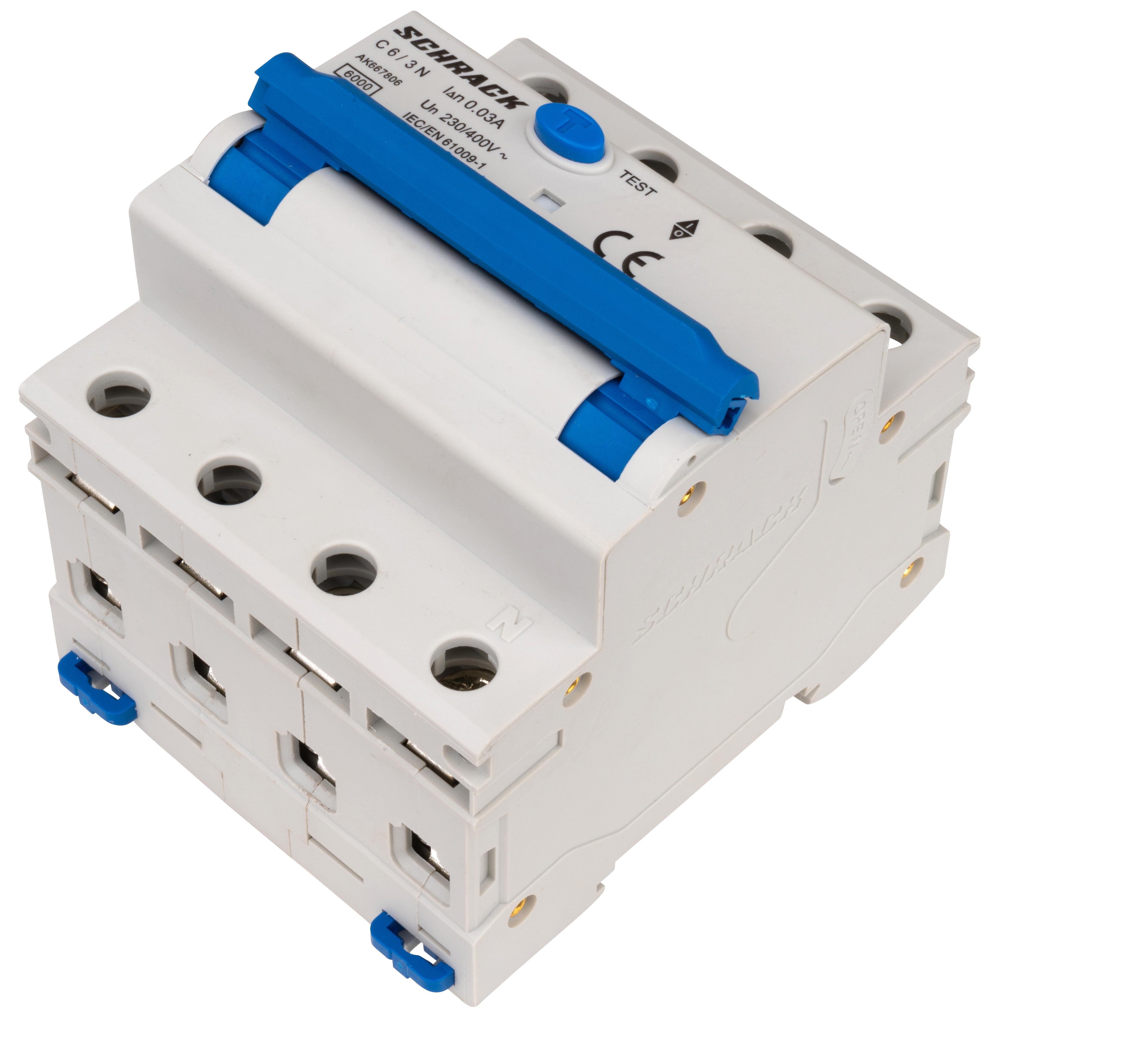 AK 6кА 3P+N С 06A/30mA 4М Дифференциальный автоматический выключатель тип A