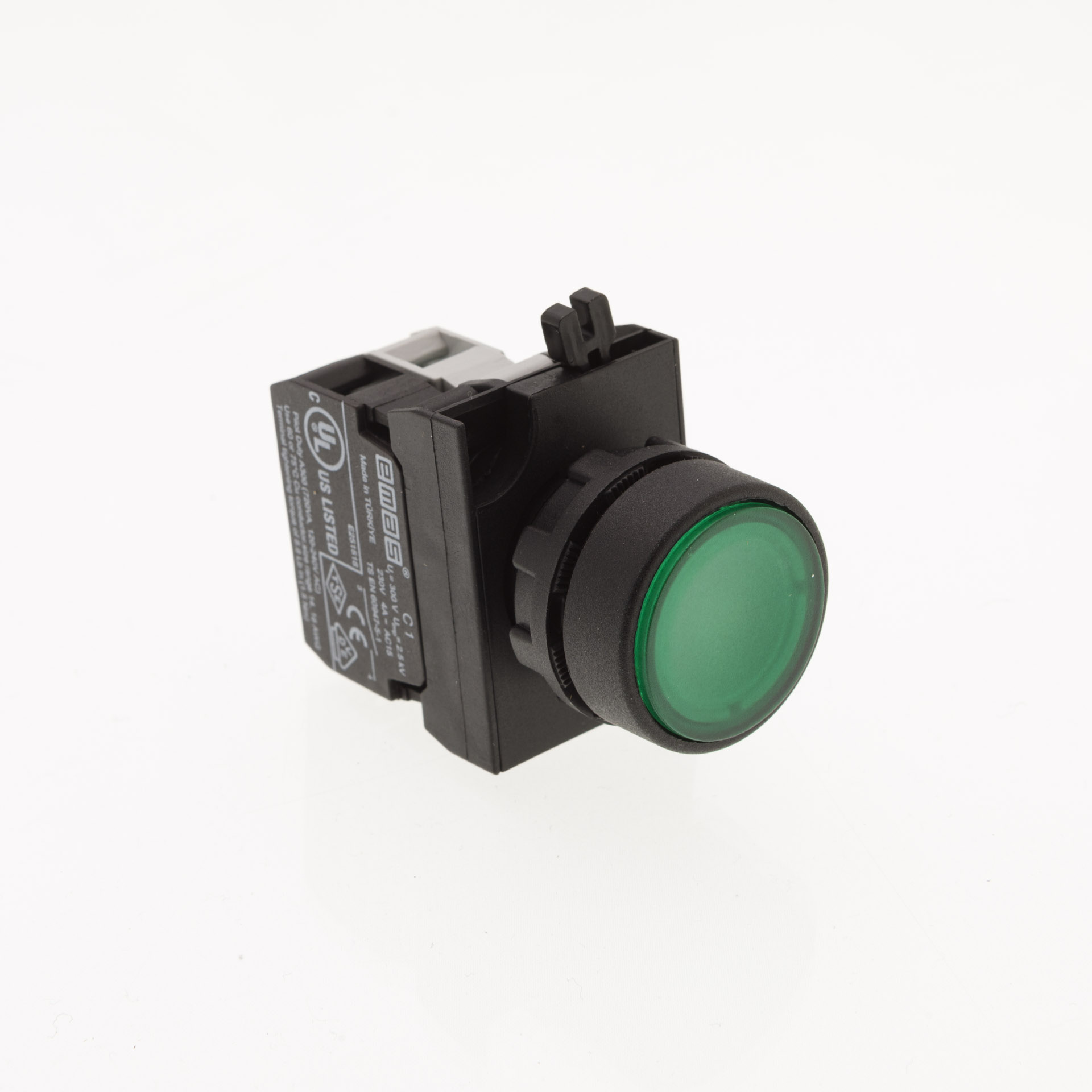 CP-D -G-(CA-C1-CBY)-IP65 Кнопка зеленая пластиковая LED 100-230V AC (1НО)