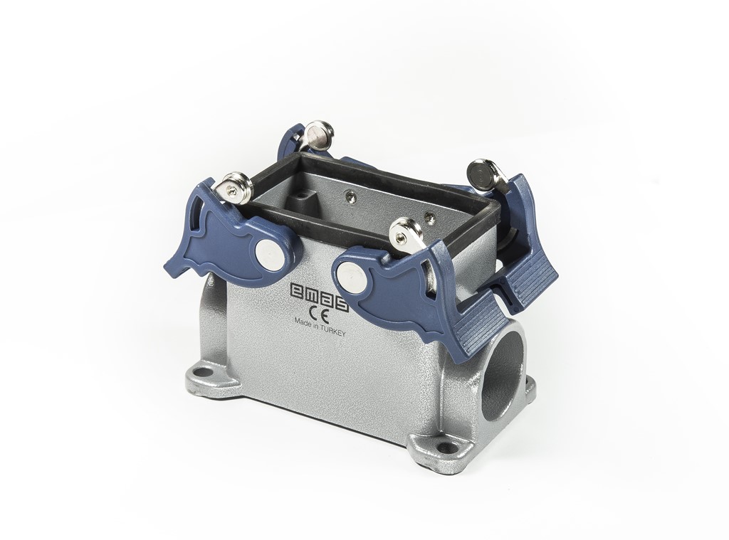 EB-M- 10-GD-14 Корпус пустой стационарный на плоскость металлический 10 выводов 16А боковой ввод 4 фиксатора