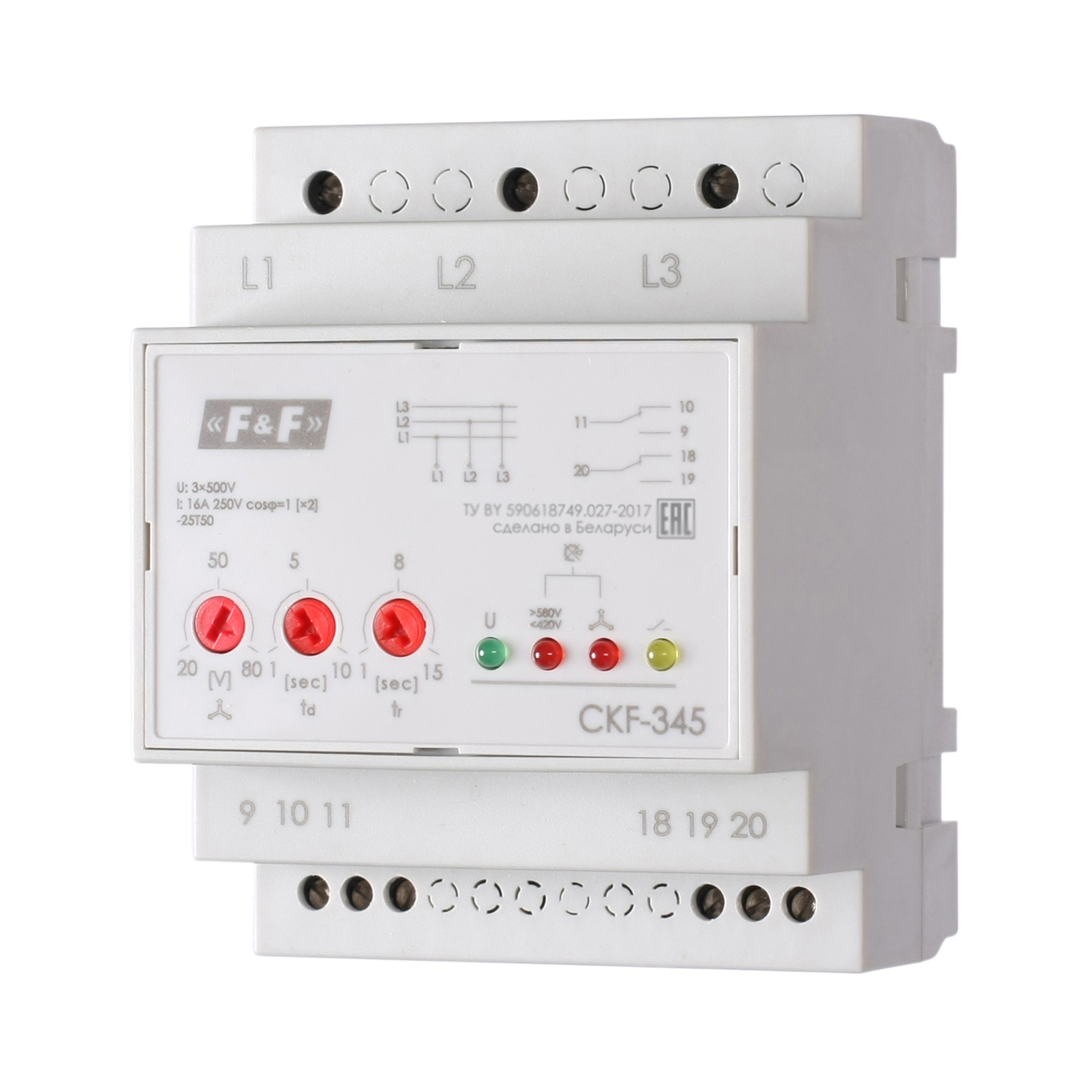Реле контроля фаз CKF-345