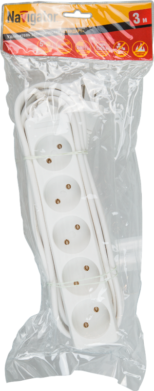 Navigator 71 553 NPE-S-05-300-X-2x0.75 Удлинитель б/з 5 гн. 3м
