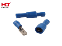 Разъем плоский полностью изолированный Рппи-М 2-187 синий (мама) (уп./100 шт)