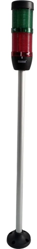 Светосигнальная колонна IK-52-L-024RG-X-M04 д=50мм, 2уровня, LED светодиод 024V AC/DC красный,зеленый 500мм алюминиевой базой
