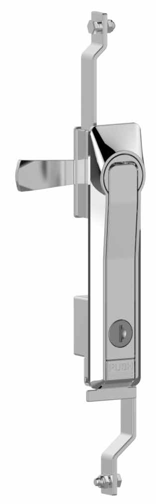 Замок-ручка 007 с механизмом для тяг, металл черный, личинка DB 5мм, IP65, без ригеля СМ