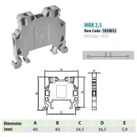 MRK   2,5/5,9mm Клемма желтая проходная закрытая, винтовые зажимы, 24A [ст.арт.1018]
