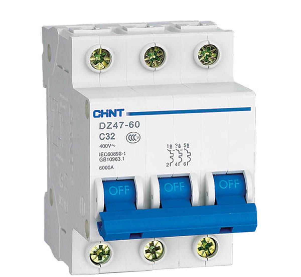 DZ47-60D 3P 06A 4.5kA х-ка D Автоматический выключатель (CHINT)