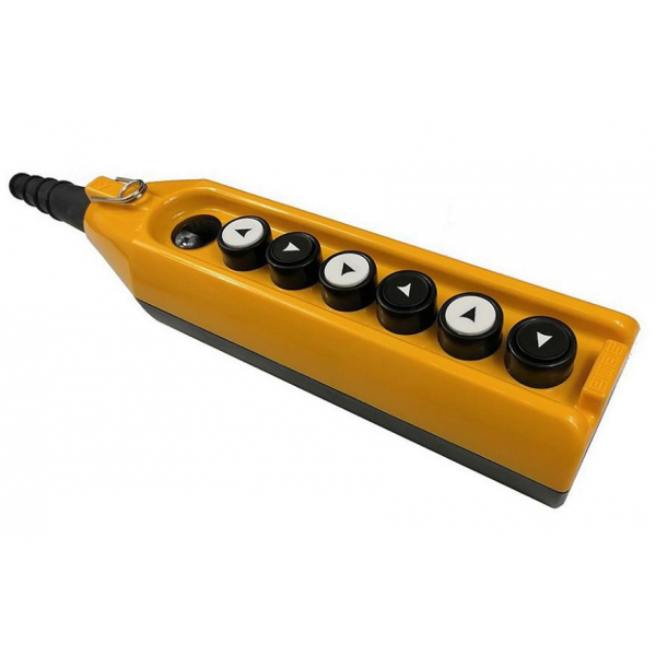 Крановый пульт PV7-T1-X-2-2-2-IP65 желто-черный с заглушкой и 3 группами PVT(HBD-HSD)-1B11B2 одна ск