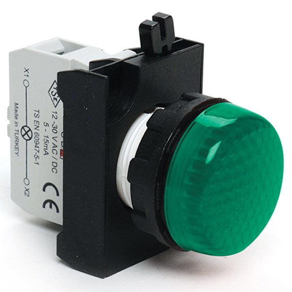 CP-X-LED230G-IP65 Сигнальная арматура зеленая пластиковая 230В DC