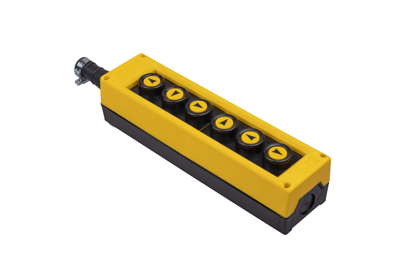 Крановый пульт управления PVK6E-(KB14RS-0)-IP65 желто-черный с 6 кнопками водозащищенными с резиновы