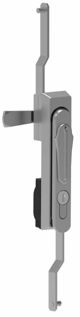 Замок-ручка 050 с механизмом для тяг, нержавеющая сталь AISI 316, личинка EUROKEY 1333, IP65, без ри