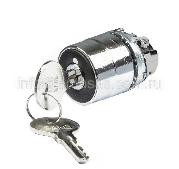 CM-AC20-IP65 Головка переключателя металлическая с ключом на 2 положения (0-1) 60° с фиксацией, извлечение 0-1