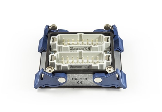 EB-M- 32-FM-44-IP65 Вилка стационарная встраиваемая металлическая 32 вывода 16А нижний ввод 4 фикса