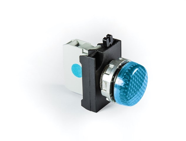 CM-X-LED230B-IP65 Сигнальная арматура синяя металлическая 100-230В AC