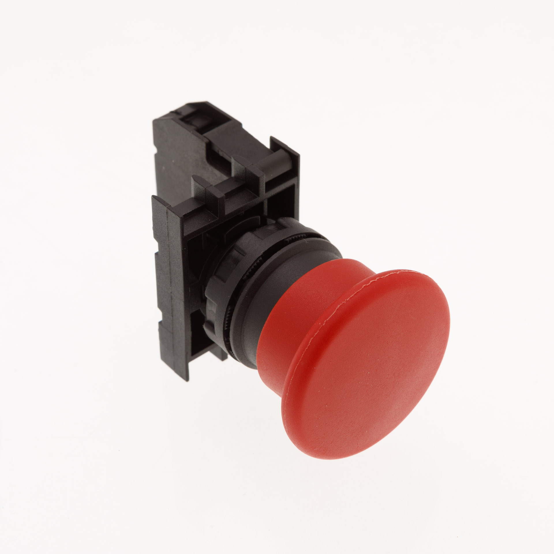 B-M40-R-(BA1B1)-IP50 Кнопка пластиковая "Грибок" д40 красная без фиксации с адаптером и 1НО контакт
