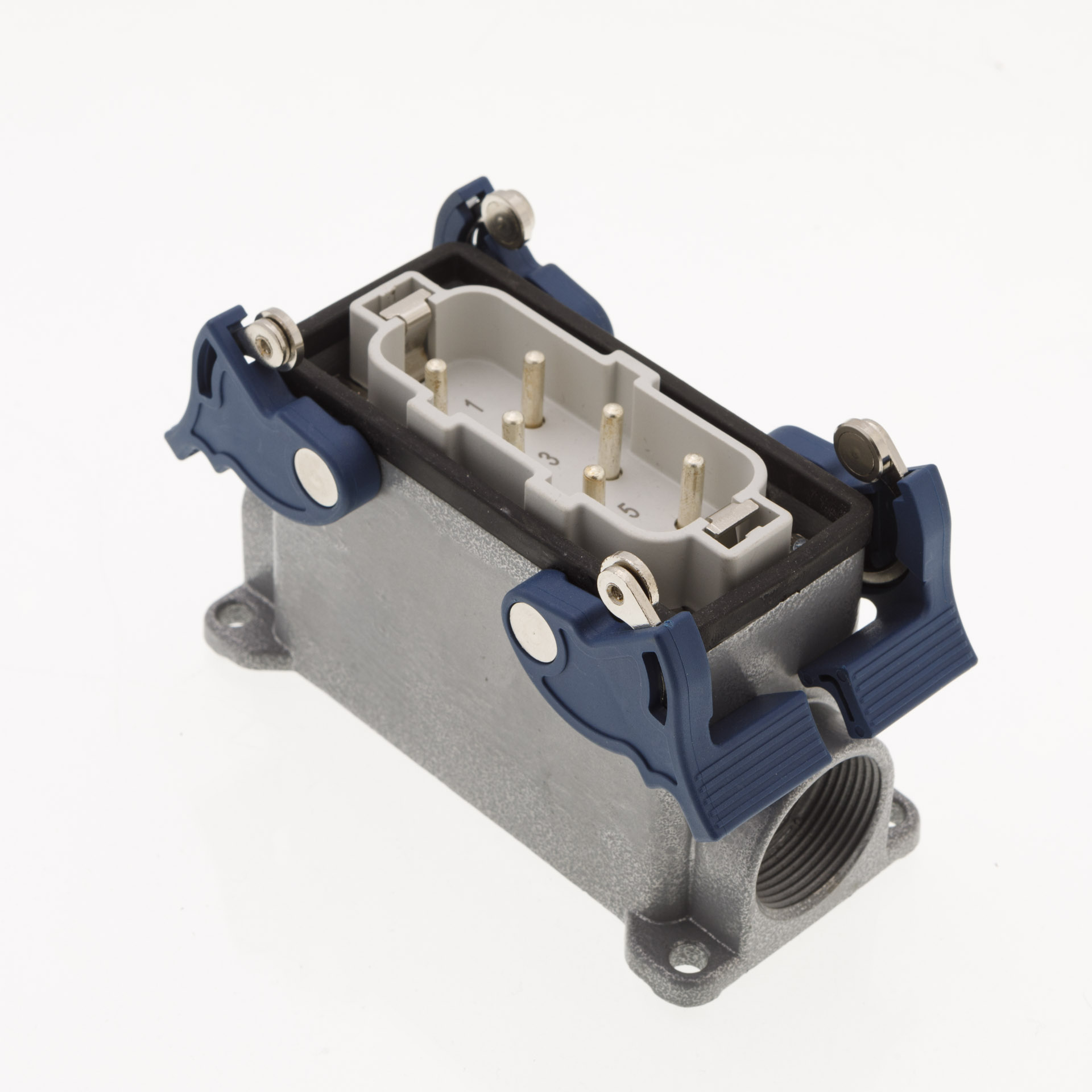 EB-M-606-FD-24-IP65 Вилка, 4-фиксатора, два боковых ввода, 6 полюсов, 35A