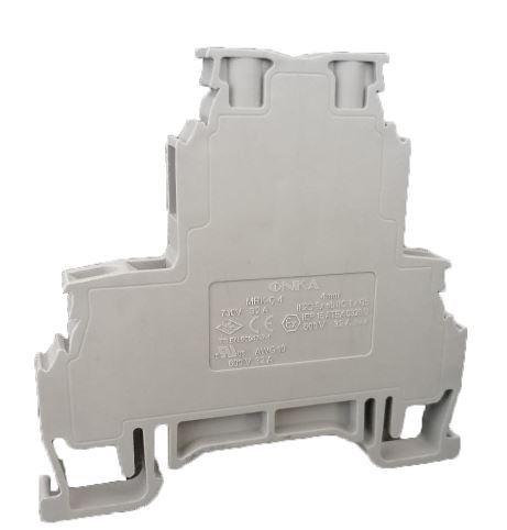 MRK-C 4/6,7mm Клемма серая проходная двухярусная закрытая, винтовые зажимы, 32A [ст.арт.1652]