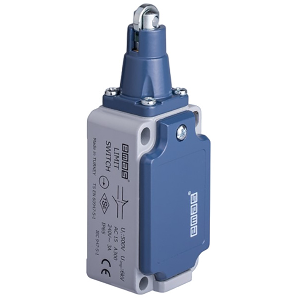 L52-K2-5-MUM311-IP65 Концевой выключатель медленного действия (1НО+2НЗ) трёхнаправленный линейного действия с металлической консолью и металлическим р