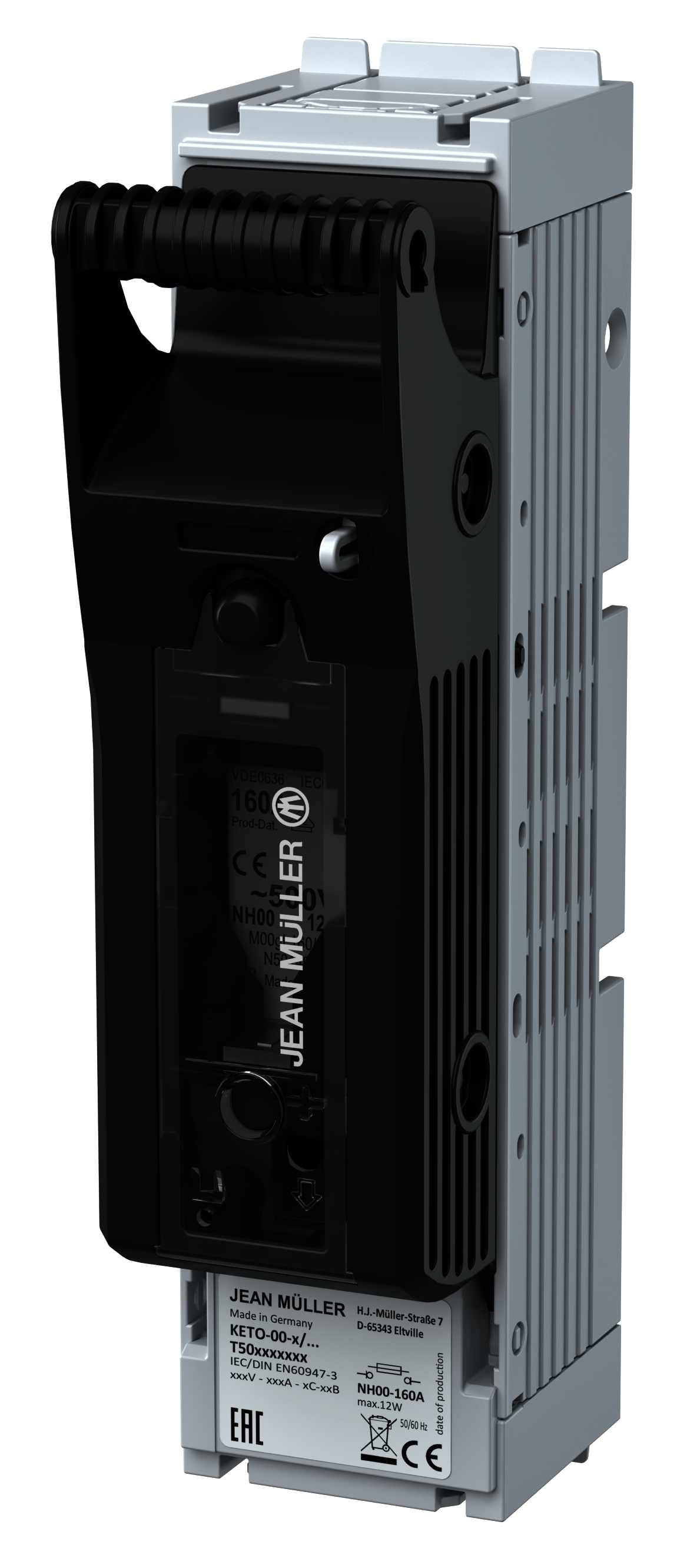 Горизонтальный ПВР KETO-00-1/F габарит NH00(160А) 1полюс, M8/2 x M5 монтаж на плату