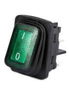 Выключатель с подсветкой зелёный 2НО, IP65
