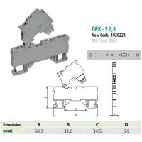 OPK 2,5 SLD 12VAC/DC Клеммник пруж.быстрозажимной (Push in) с держ.предохр.(5х20), 2,5 мм.кв., с индикацией 12VAC/DC. (серый) [ст.арт.2502]