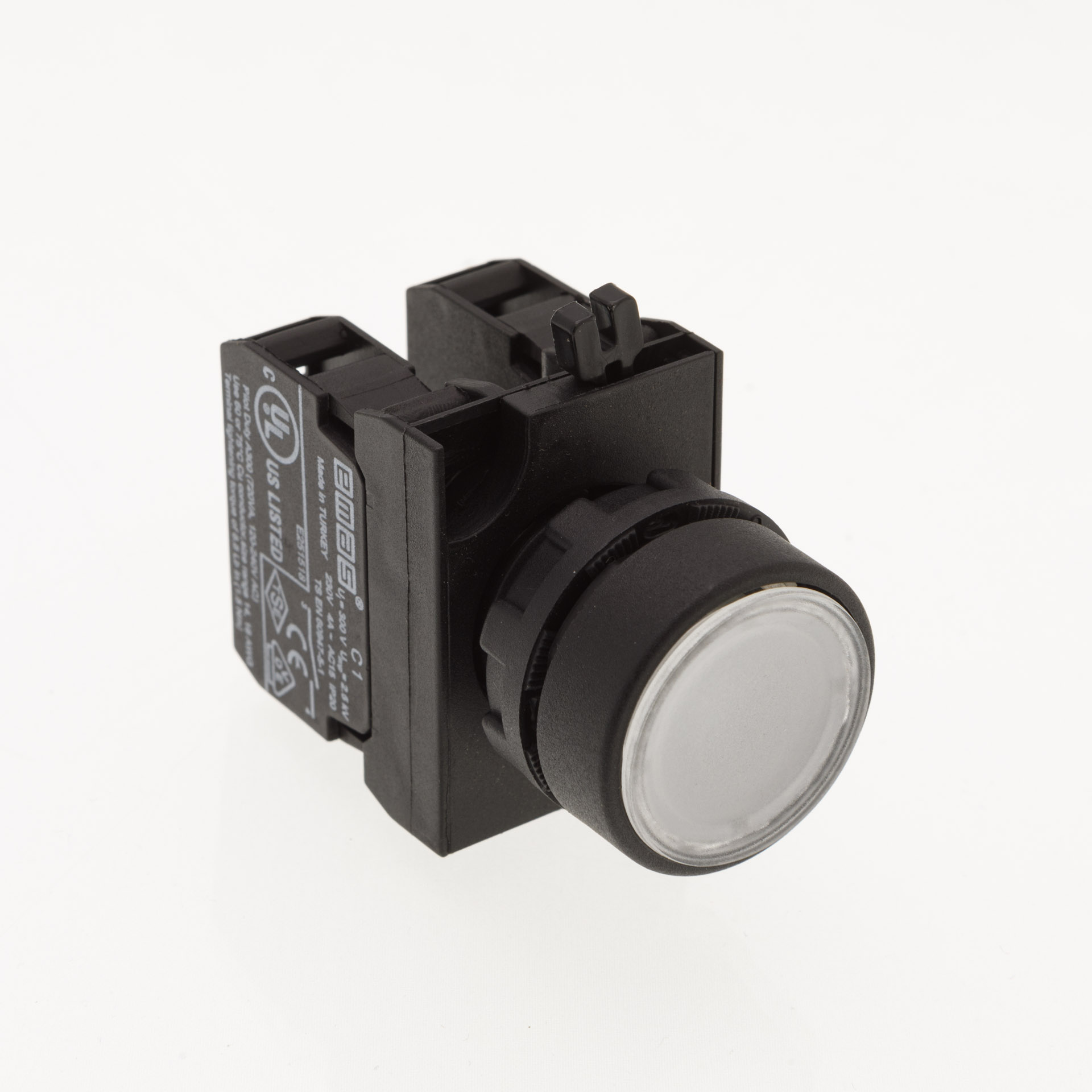 CP-D -W-(CA-C1-C2)-IP65 Кнопка белая пластиковая 1НО+1НЗ