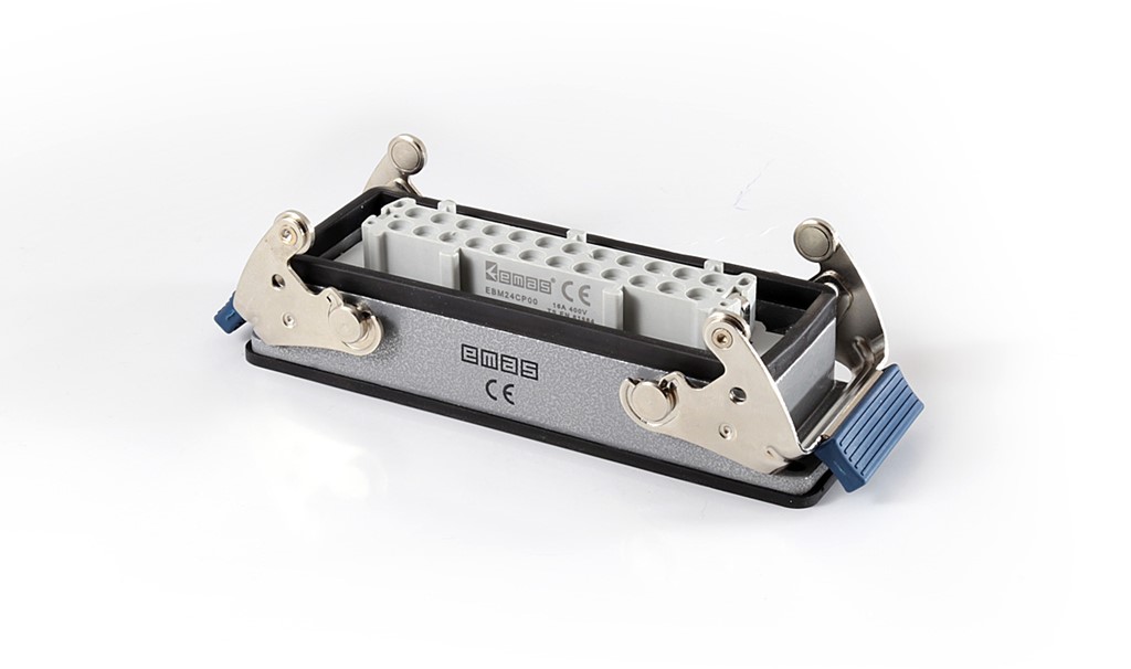 EB-M- 24-PM-47-IP65 Розетка стационарная встраиваемая металлическая 24 вывода 16А нижний ввод 4 мета                                                  