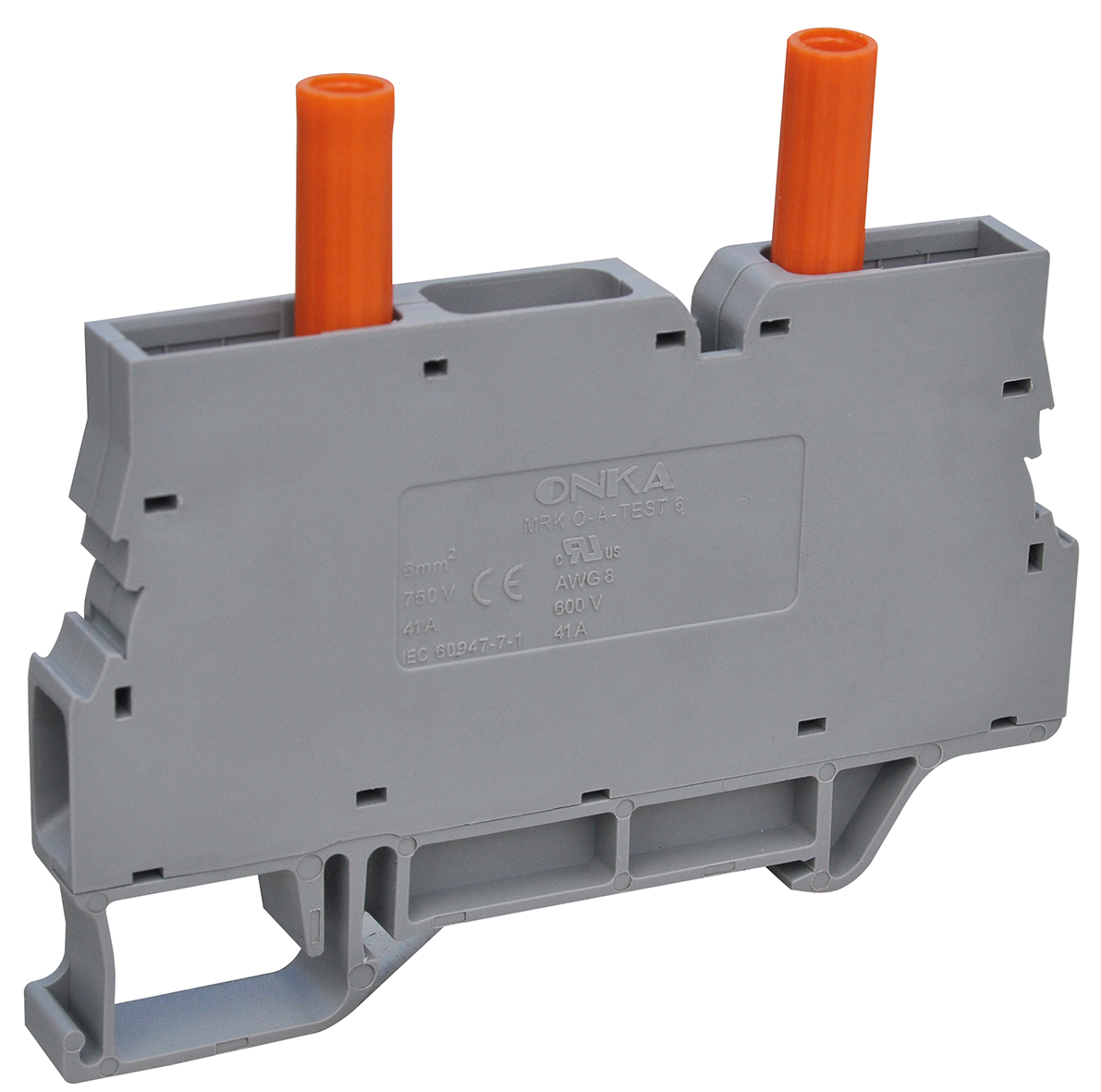 MRK-TEST-2TS  6/8,1mm Клемма серая измерительная с одним размыкателям закрытая с 2 штекероми, винтовые зажимы, 41A [ст.арт.1283]