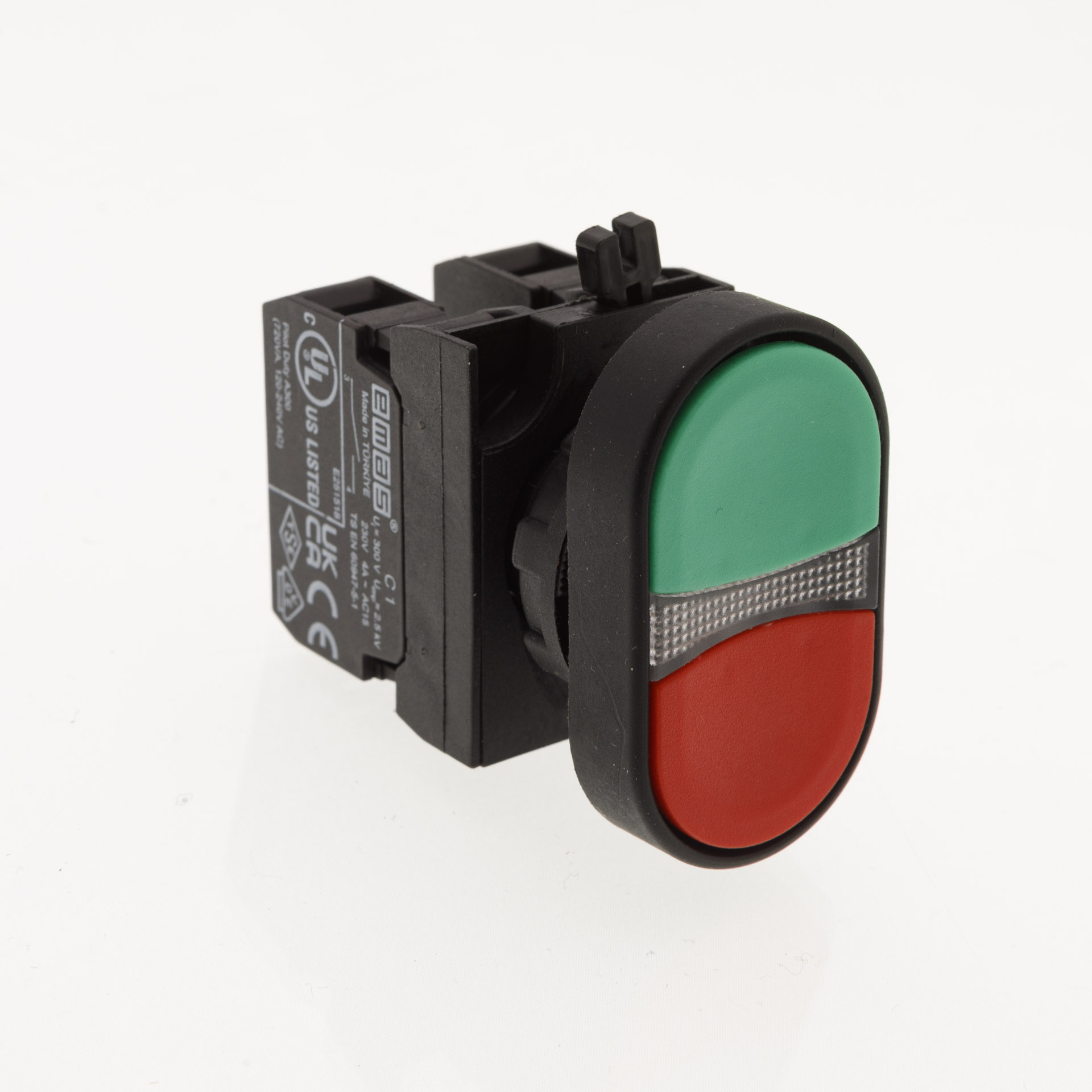 CP-K20-RG-(CA-C1-C1)-IP65 Кнопка красно-зеленая сдвоенная пластиковая (2НО)