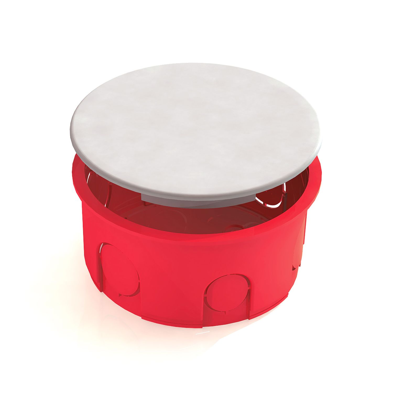 Коробка распаячная для скрытого монтажа в кирпичных стенах  D80х40мм (с перфорированным основанием)