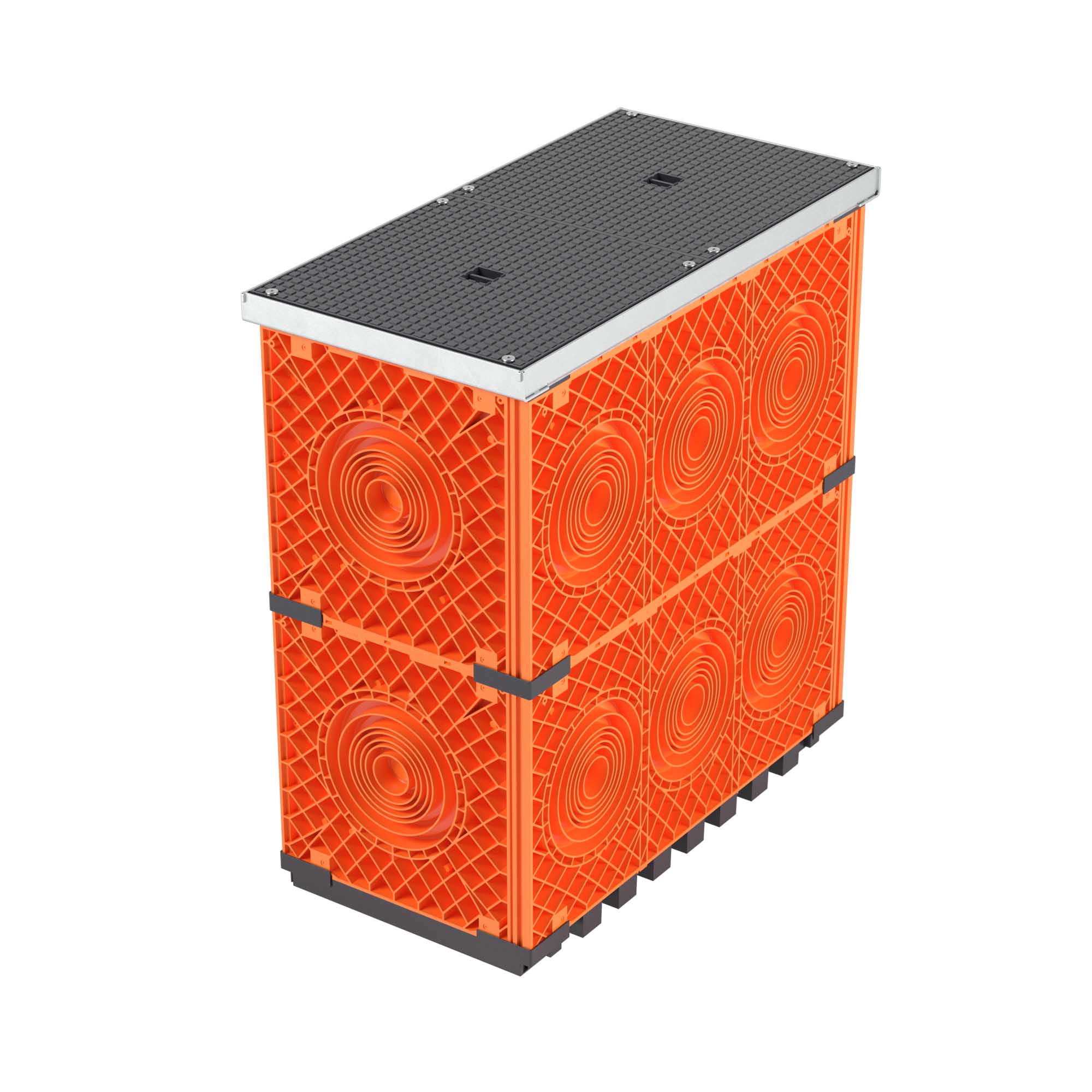 Колодец пластиковый для кабельной канализации с крышками,  F0, 750х375х750
