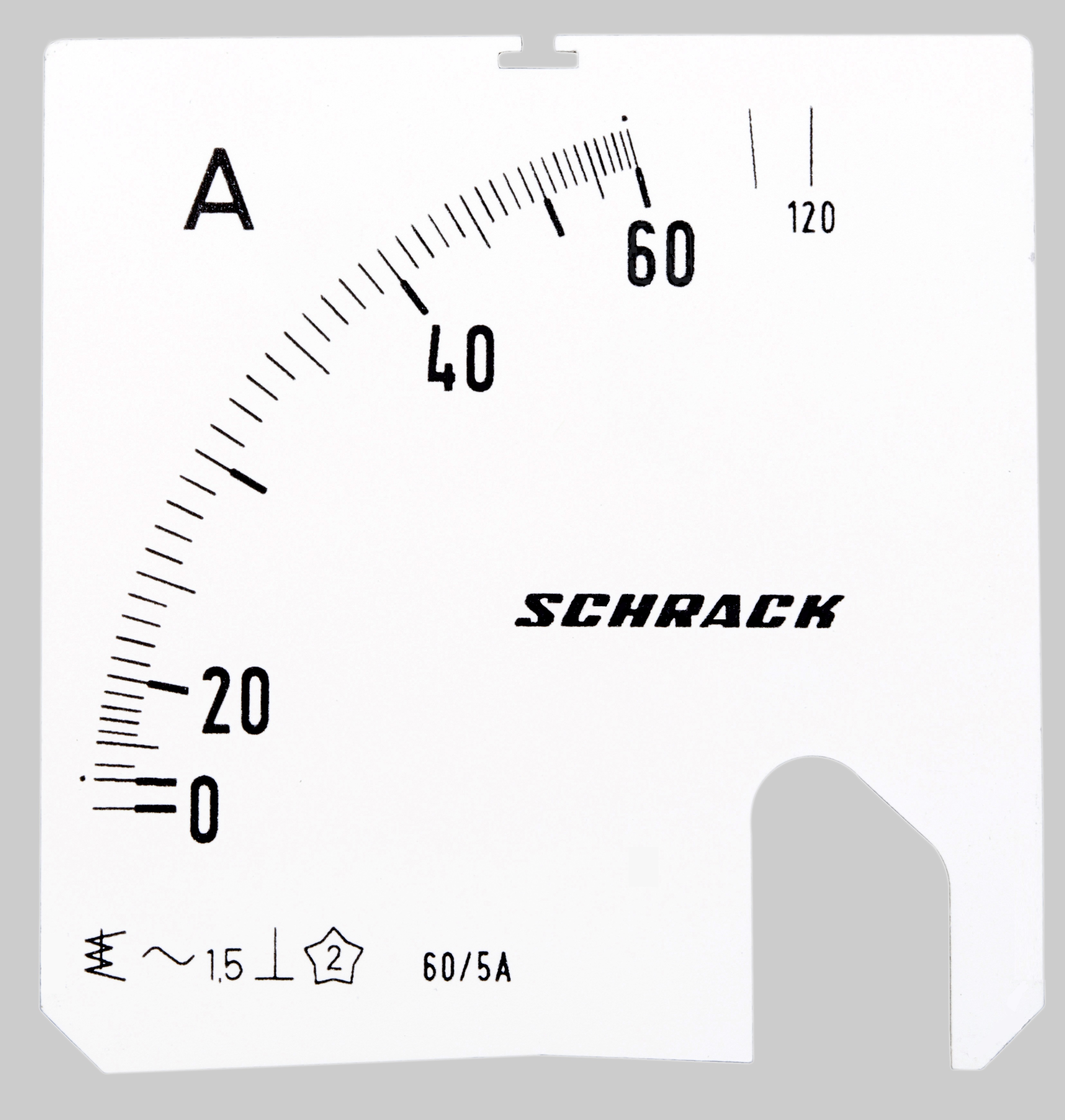 MGF Шкала амперметра 72х72,   60/120/5A, SCHRACK