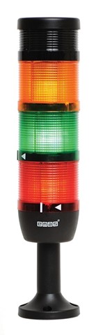 Светосигнальная колонна IK-73-L-220RYG-Z-M01 д=70мм, 3уровня, LED светодиод, 220V AC, красный, желтый, зеленый, зуммер, 100мм пластиковая база