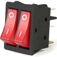 A12B1K11Выключатель в чёрном корпусе две красные клавиши с подсветкой1НО+1НЗ