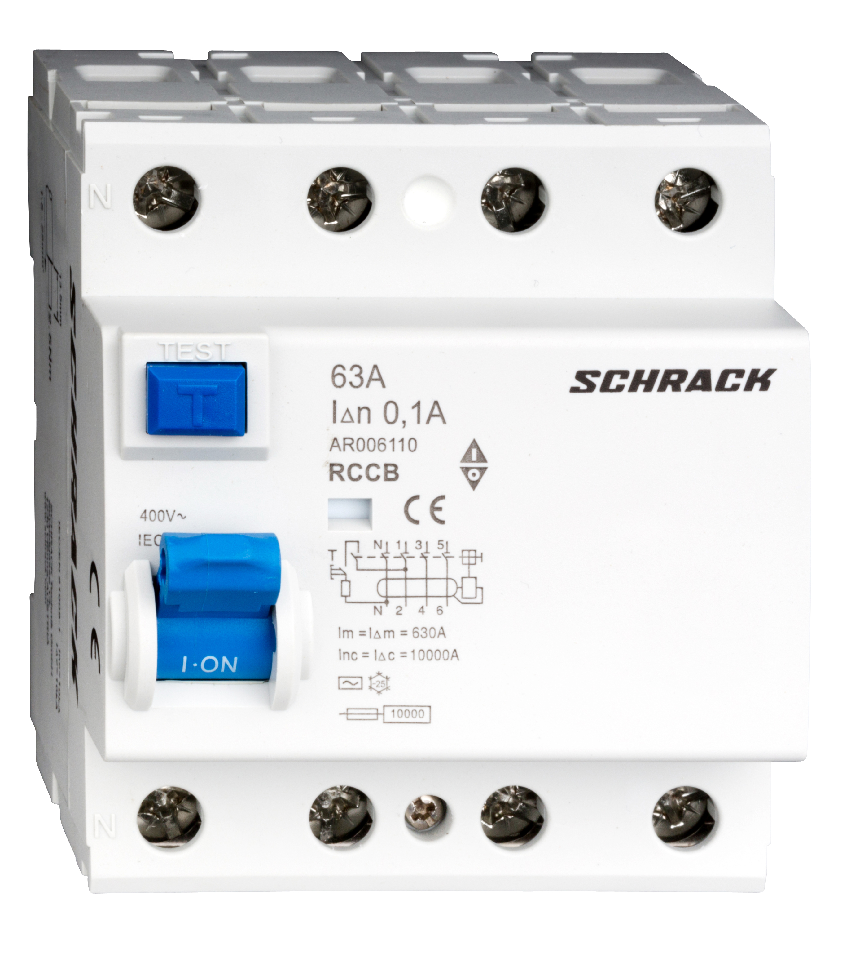 AR 10кА 4P 63A/100mA УЗО тип AC                                                                                                                       