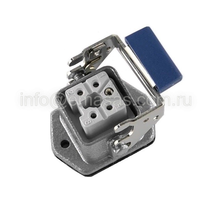 EB-M- 05-PM-46-IP65 Розетка стационарная встраиваемая металлическая 5 выводов 10А нижний ввод 1 металл