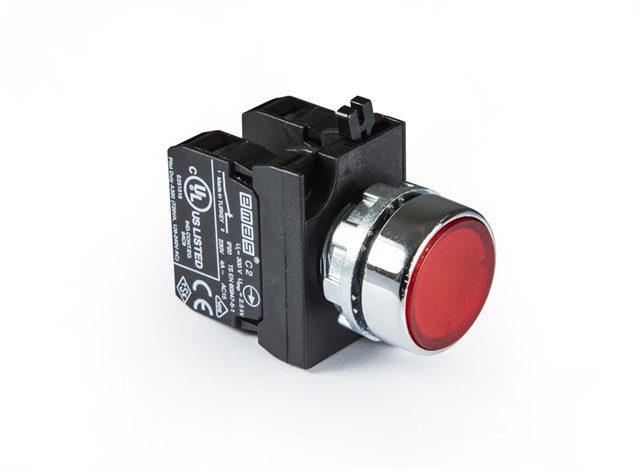 CM-D -R-(CA-C2-C2)-IP65 Кнопка красная металлическая 2НЗ