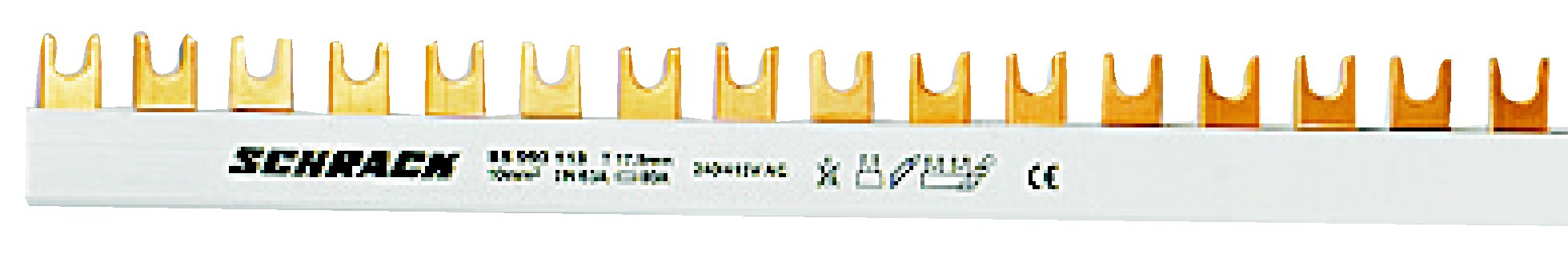 Шина соеденительная вилочная 16мм 3полюсная  80/120A, 1метр  57 модулей