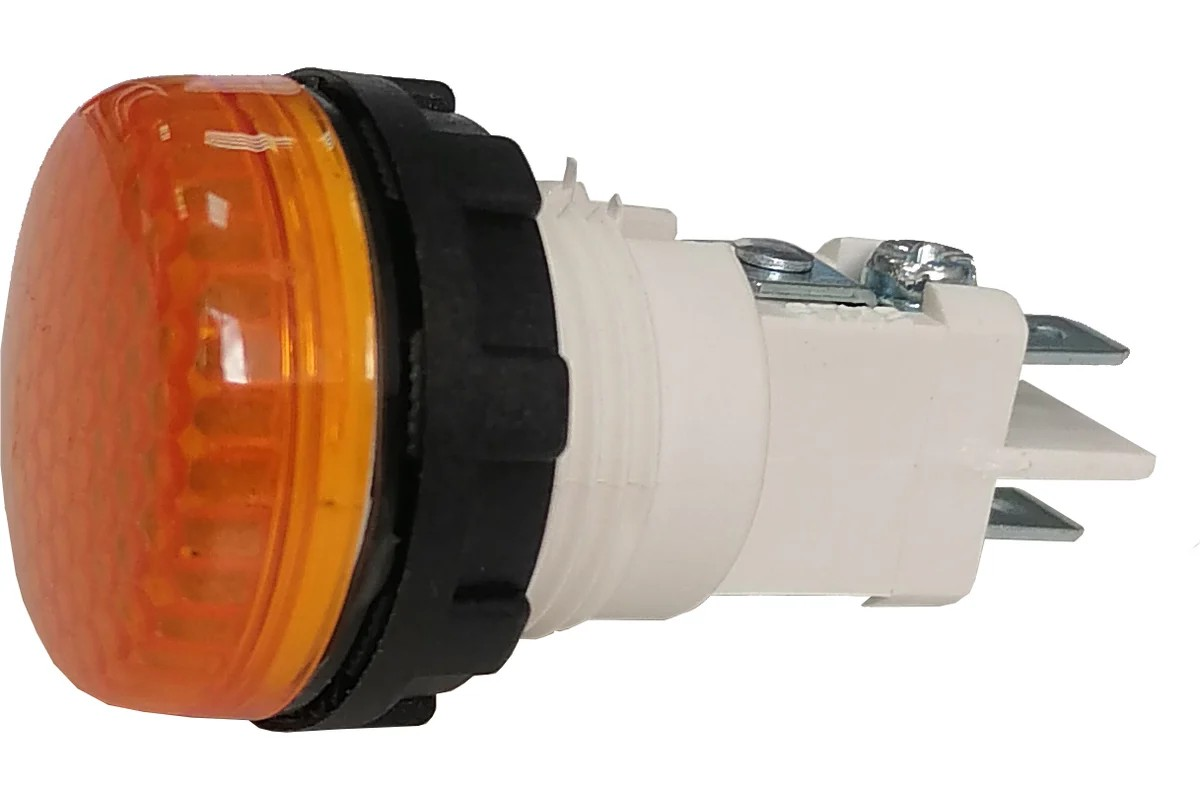 S-BA9S-Y Светосигнальная арматура желтая D=22мм пластиковая с держателем Ba9S (клемма+винт)