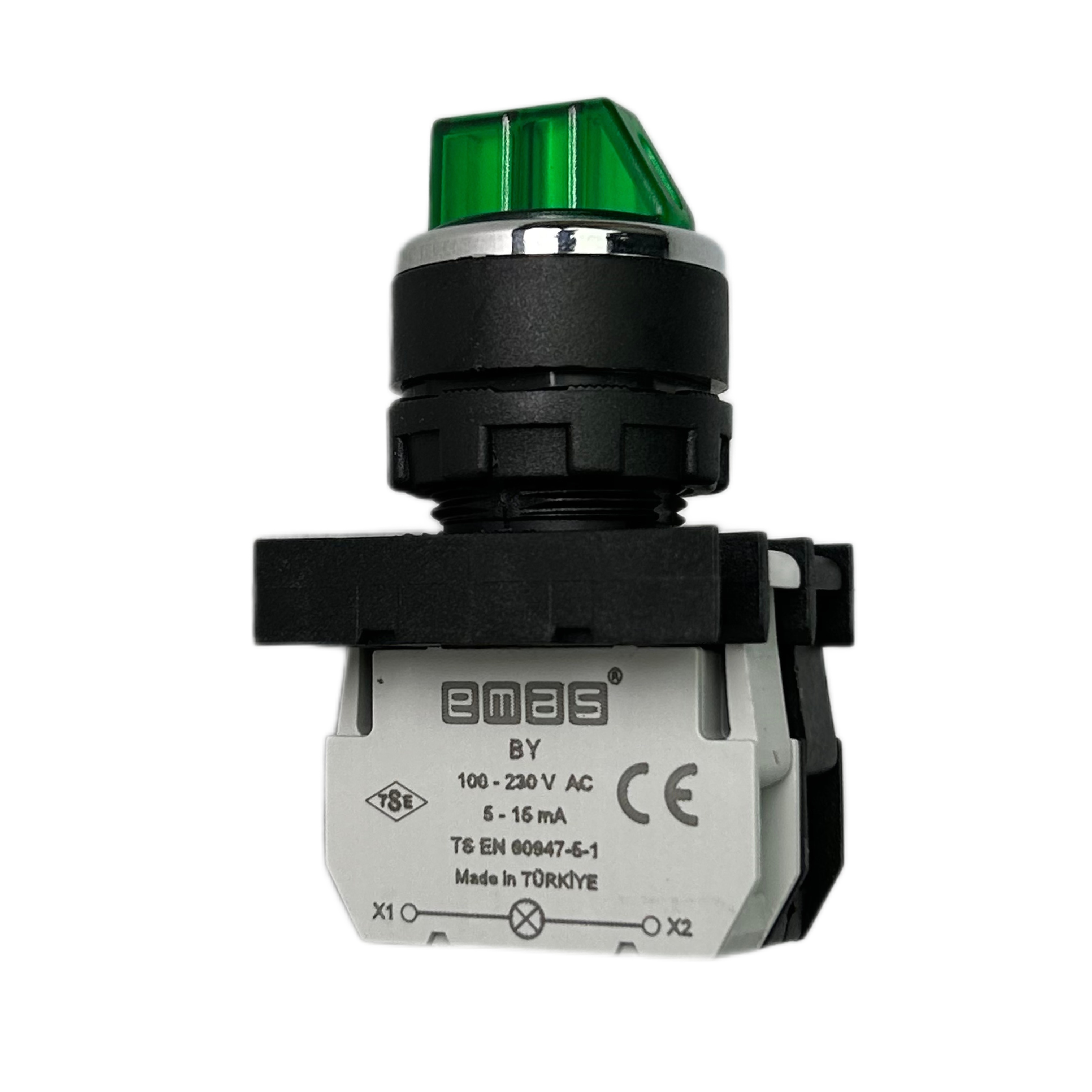 B-SL21-G-IP50-(BA-B1-B9) Переключатель пластиковый на 2 положения (0-1) 60° с возвратом из одного положения
