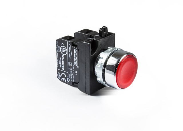 CM-D -R-(CA-C1-C2)-IP65 Кнопка красная металлическая 1НО+1НЗ