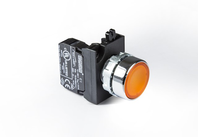 CM-D -Y-(CA-C1)-IP65 Кнопка желтая металлическая 1НО