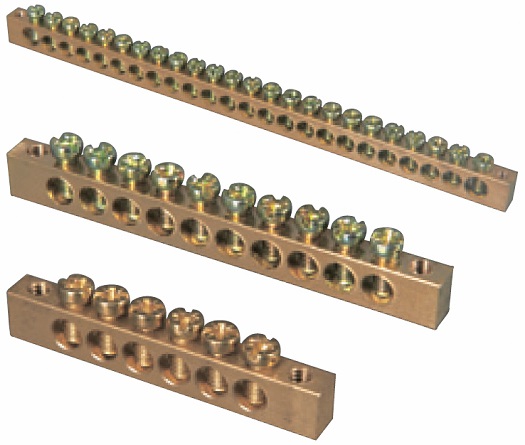 Шина PEN "земля-ноль" 8х12мм  8/1 (8 групп/крепеж по центру) [ст.арт.9903789]