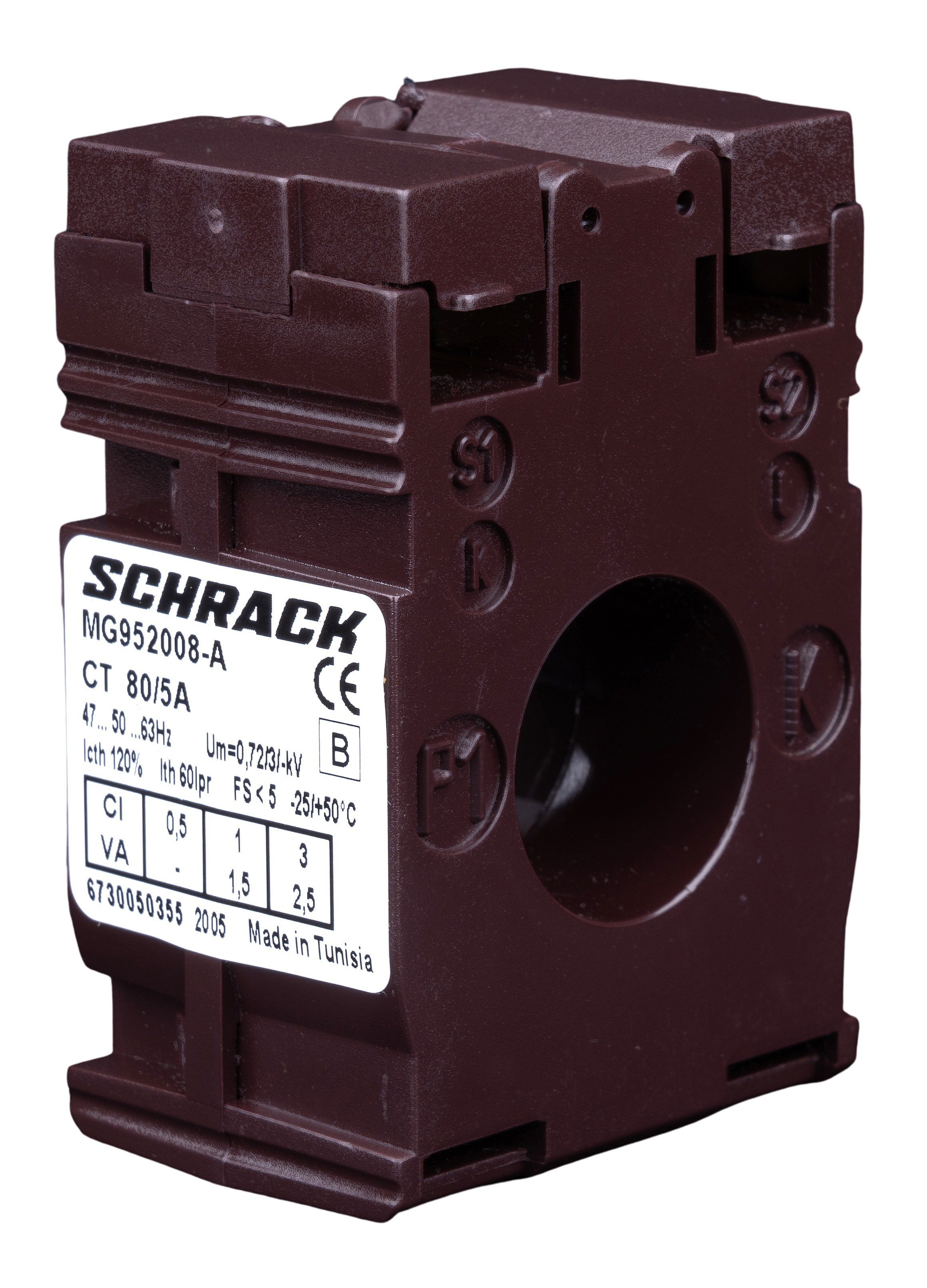 Трансформатор тока MG   80/5А  класс 1 для кабеля диаметр 21мм, s