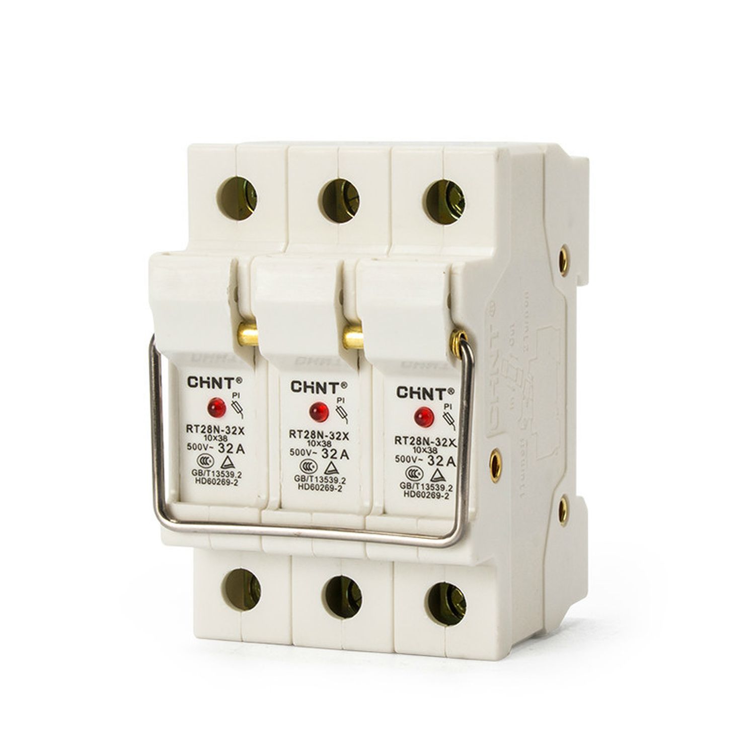 Держатель плавких вставок с индикацией  RT28N-32X 10х38 3П