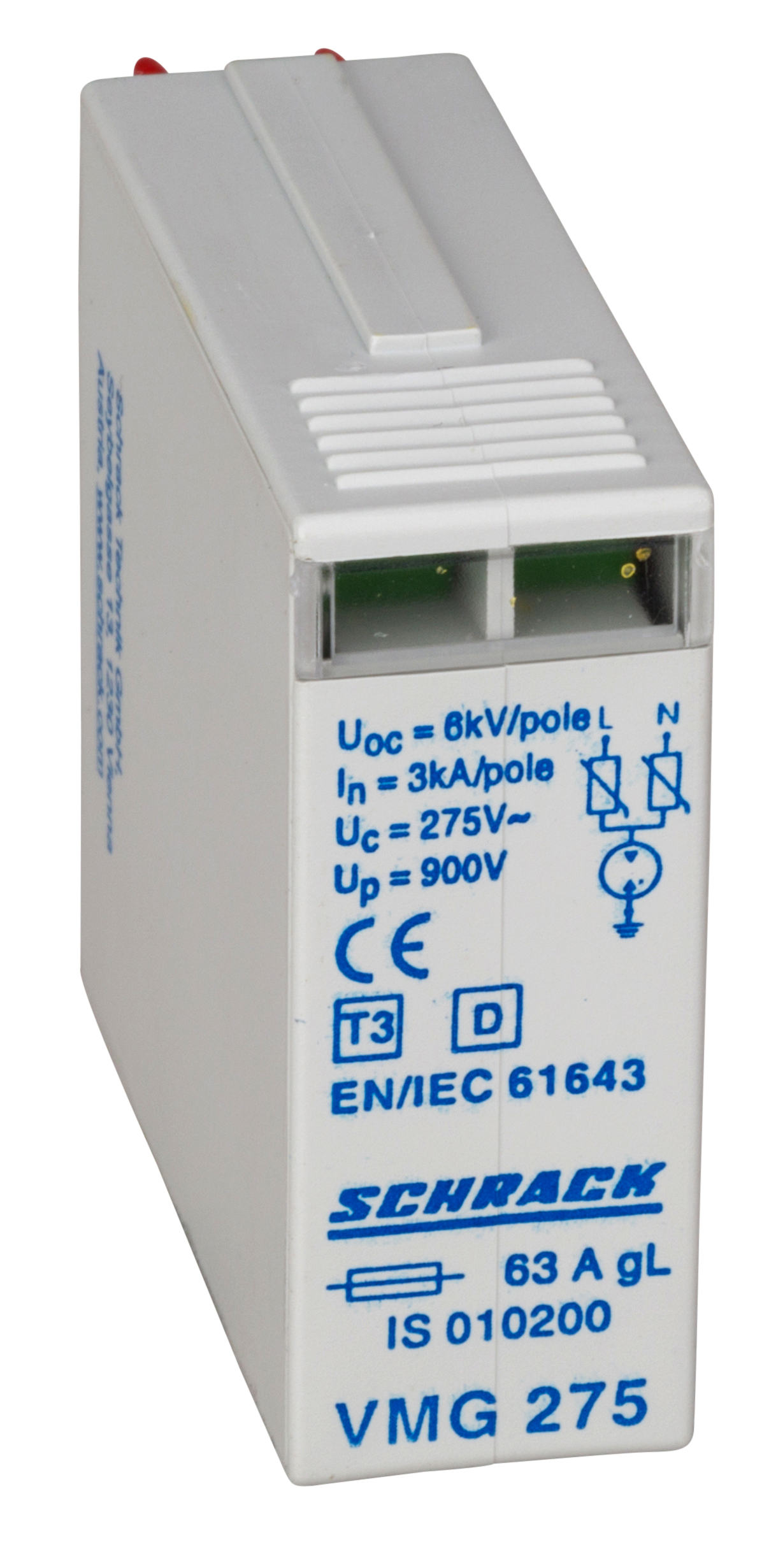 Модуль разрядника Hometec T III(D) VMG-275/3, 1P (L+N) 3kA(8/20мкс), класс T3(D)