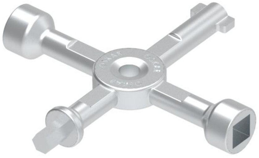 Ключ металлический multi к замку М-22, хром, личинка Sq8/T9/DB5/ALL8