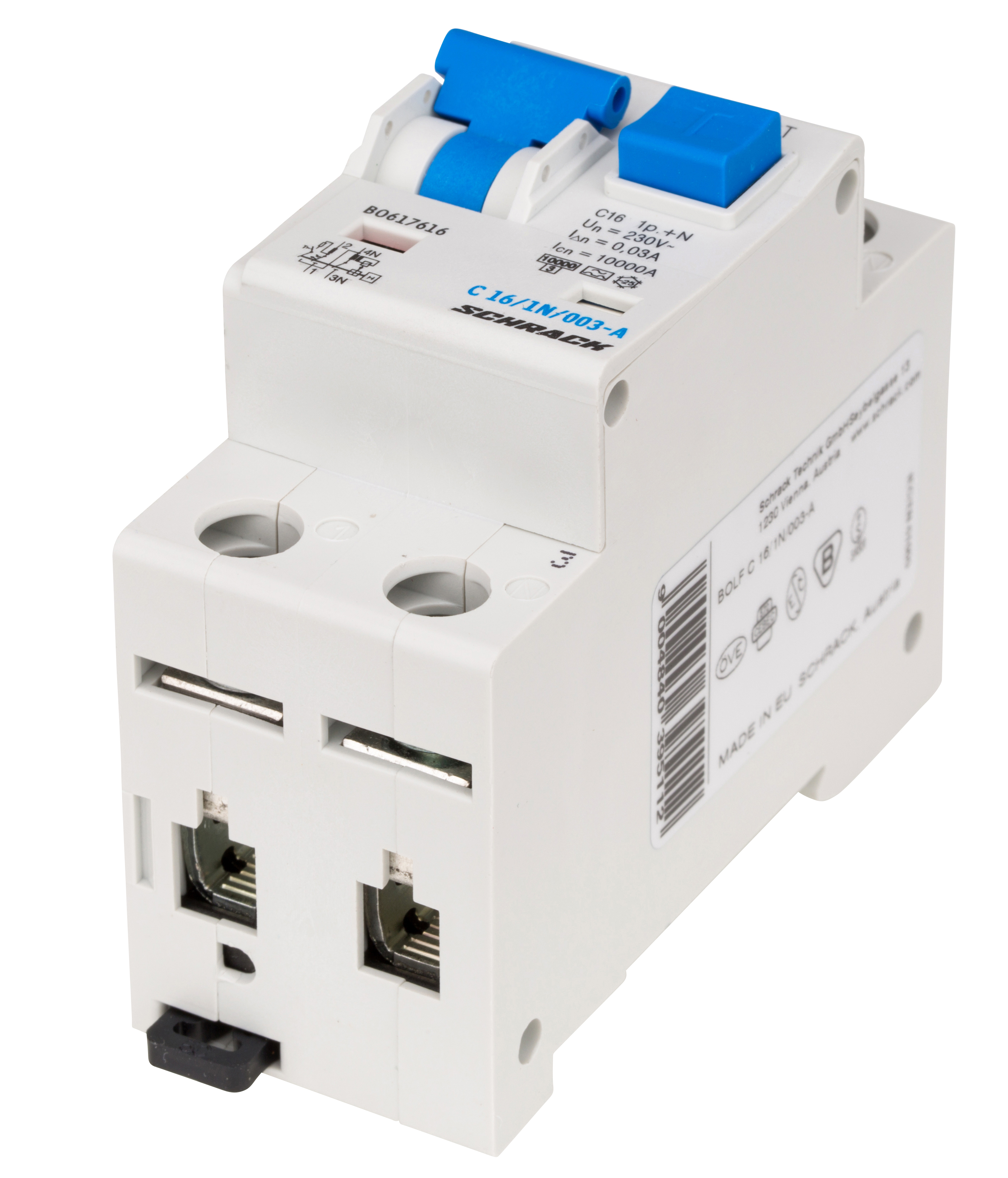 BO 10кА 1P+N С 16A/30mA дифференциальный автоматический выключатель тип А