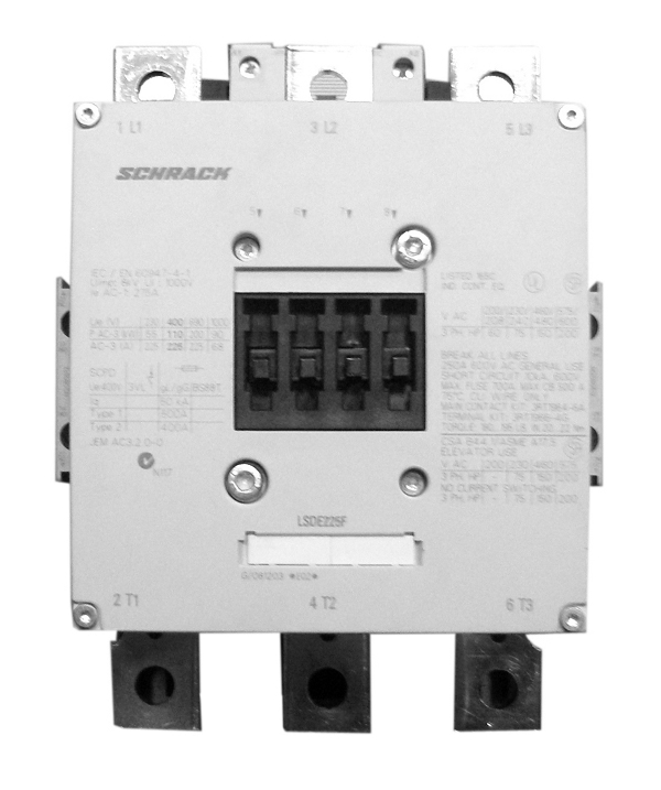 LSD10 Контактор 265А/132кВт,230В АС3,40/60Гц 2но+2нз блок контакта, размер 10