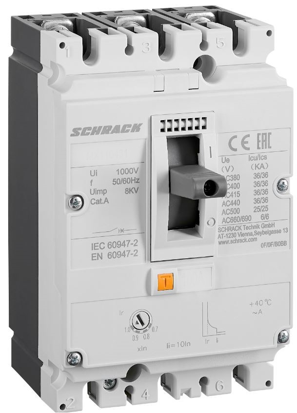 MX1-3- 36C-A080 In= 80A, Iтр=0,7-1In, Iэр=10In, 3P 36кА Авт. выкл., ТМ расцепитель
